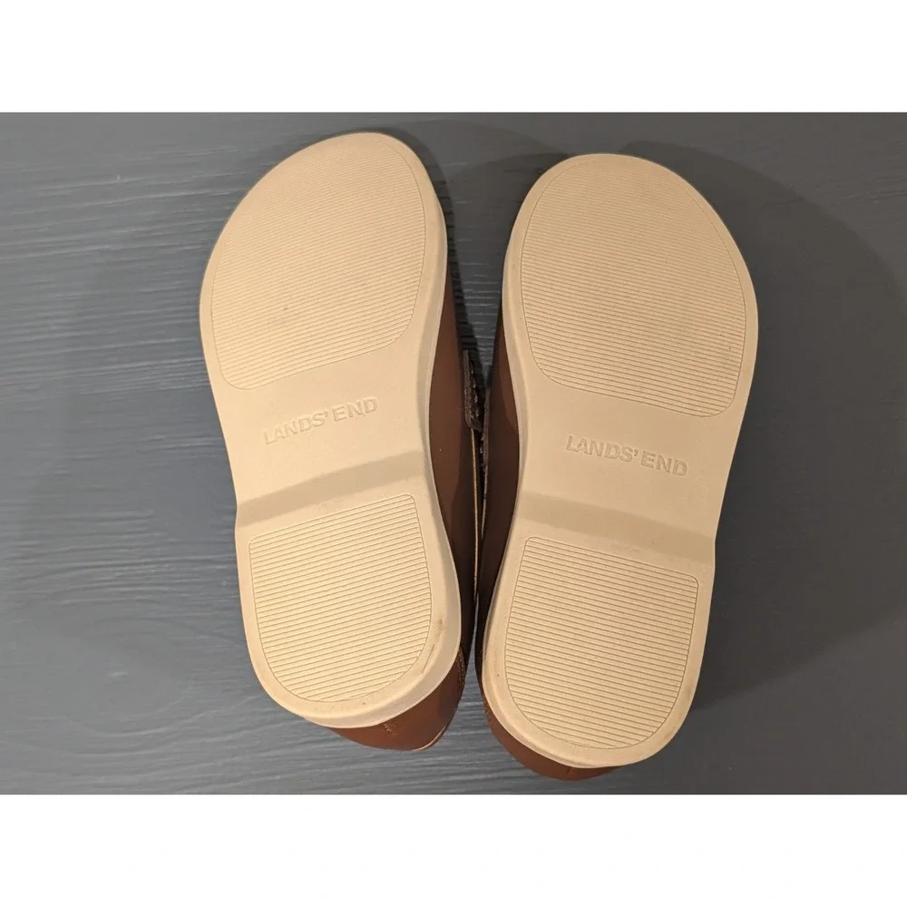 Lands End Kids Penny Loafers Brown Slip On Dress Shoes Boys Size 12 NWOB New